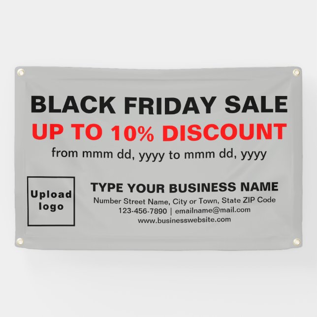 Black Friday Sale on Gray Rectangle Banner (Horizontal)
