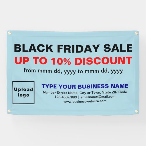 Black Friday Sale on Light Blue Rectangle Banner