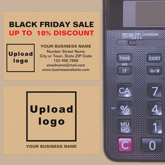 Black Friday Sale on Light Brown Enclosure Card (Front and back of the enclosure card)
