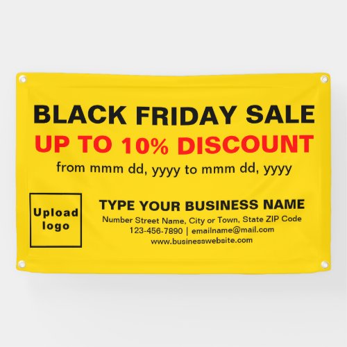 Black Friday Sale on Yellow Rectangle Banner
