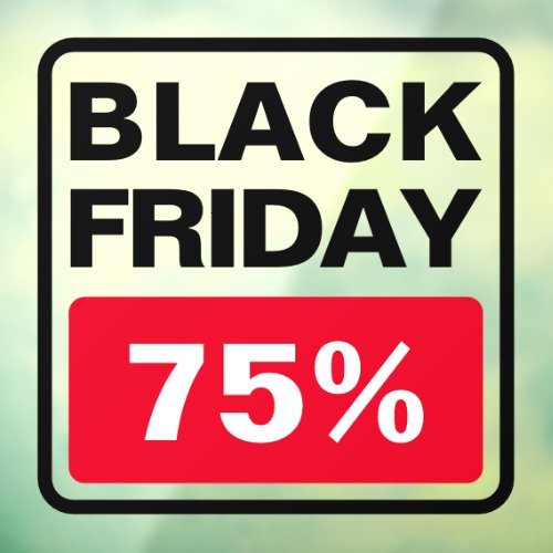 Black Friday Sale Percentage Off Store  Window Cling