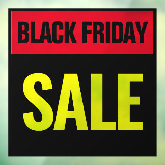 Black Friday Sale Simple Minimalist Red & Yellow Window Cling