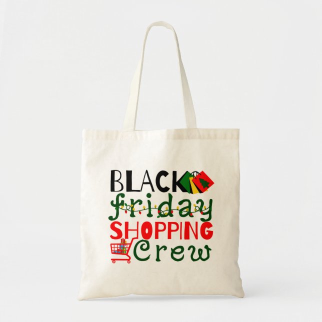 Black Friday Shopping Crew Tote Bag (Front)