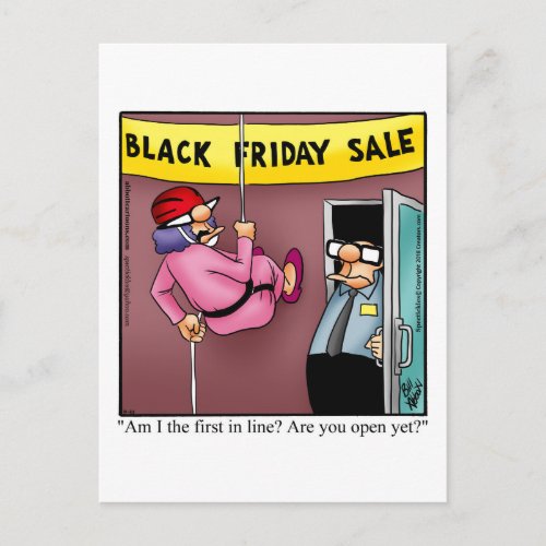 Black Friday Shopping Humor Postcard