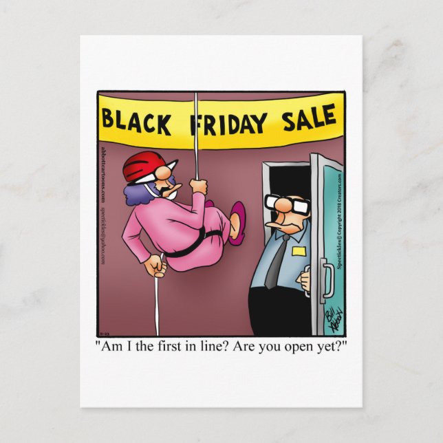 Black Friday Shopping Humor Postcard (Front)