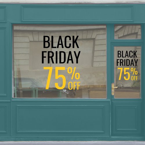 Black Friday Store Sale Business Black and Yellow Window Cling