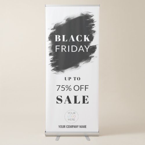 Black Friday Store Sale Business Black Brush Frame Retractable Banner