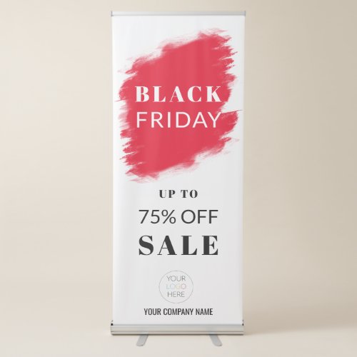 Black Friday Store Sale Business Red Brush Frame Retractable Banner