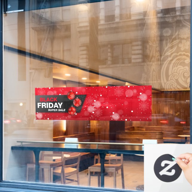 BLACK FRIDAY SUPER SALE long banner Window Cling (Cafe Window)