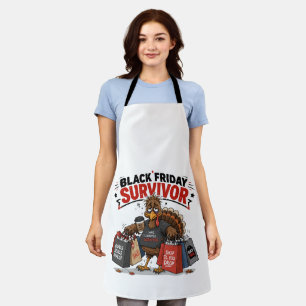 Black Friday Survivor Turkey Shopping Funny Humor Apron