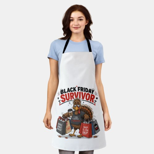 Black Friday Survivor Turkey Shopping Funny Humor Apron