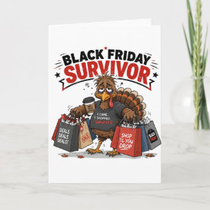 Black Friday Survivor Turkey Shopping Funny Humor Card