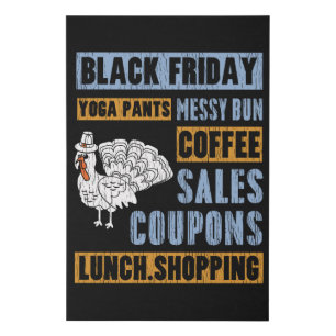 Black Friday Yoga Pants Messy Bun Coffee Shopping Faux Canvas Print