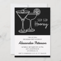 Black Friendsmas invitations Cocktail