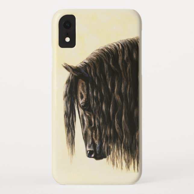 Black Friesian Draft Horse Case-Mate iPhone Case (Back)