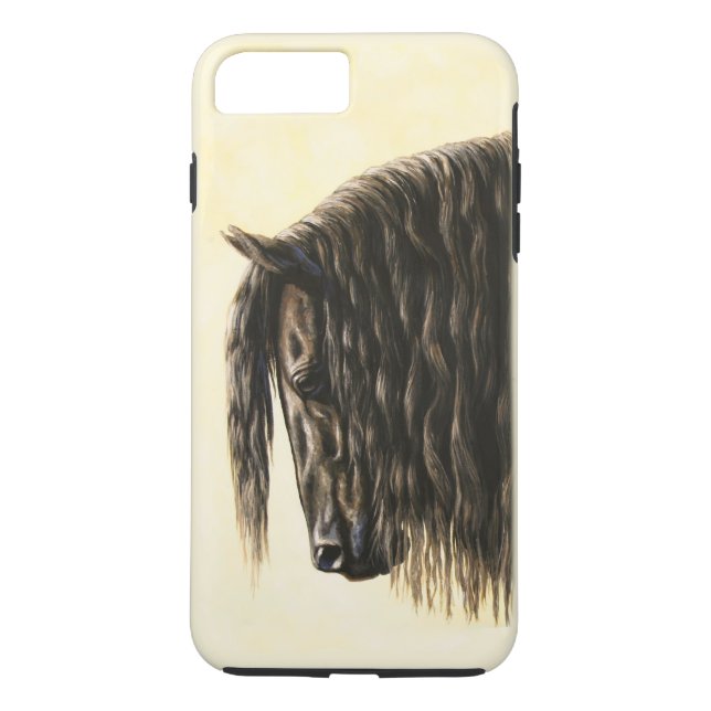 Black Friesian Draft Horse Case-Mate iPhone Case (Back)