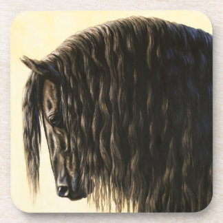 Black Friesian Draft Horse Coaster