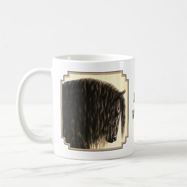 Black Friesian Draft Horse Coffee Mug (Left)