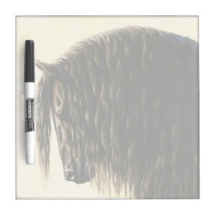 Black Friesian Draft Horse Dry Erase Board
