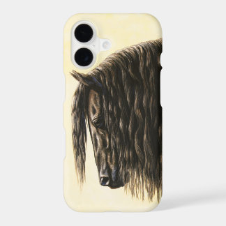 Black Friesian Draft Horse iPhone 17 Case
