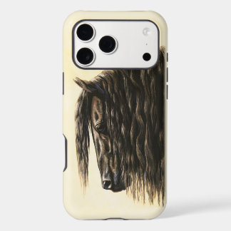 Black Friesian Draft Horse iPhone 17 Pro Max Case