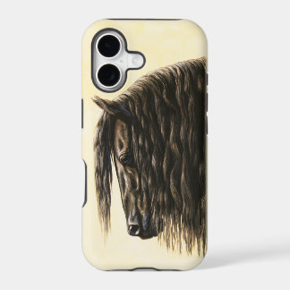 Black Friesian Draft Horse iPhone 17 Case