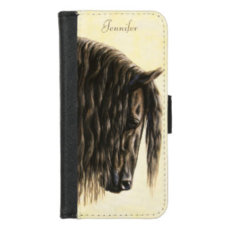 Black Friesian Draft Horse iPhone 8/7 Wallet Case