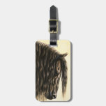 Black Friesian Draft Horse Luggage Tag