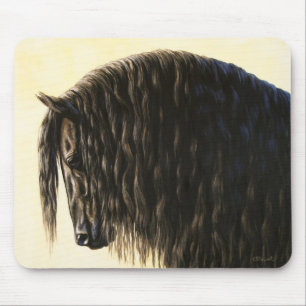 Black Friesian Draft Horse Mouse Pad