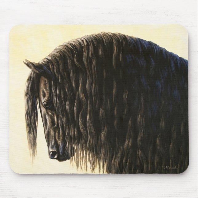 Black Friesian Draft Horse Mouse Pad (Front)