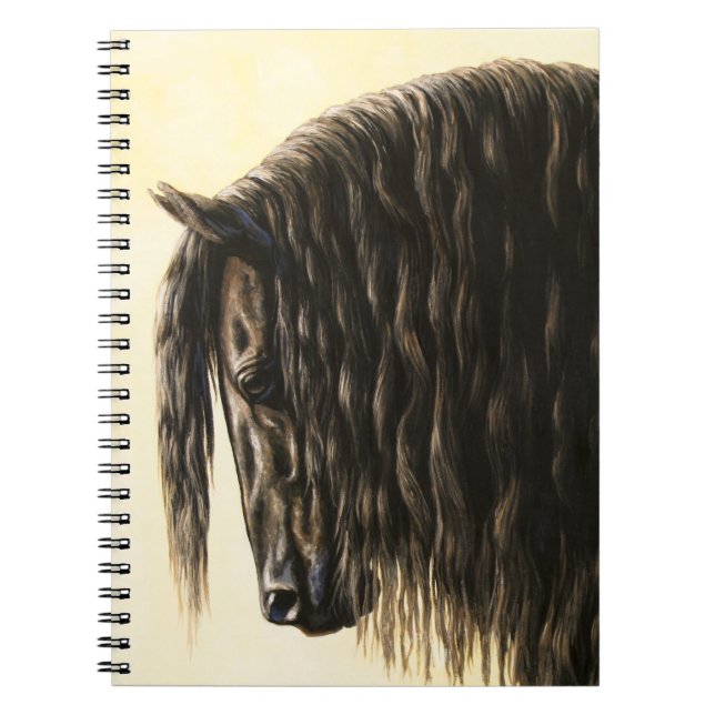 Black Friesian Draft Horse Notebook (Front)