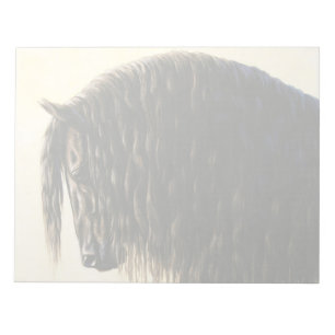 Black Friesian Draft Horse Notepad