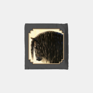 Black Friesian Draft Horse Reusable Bag