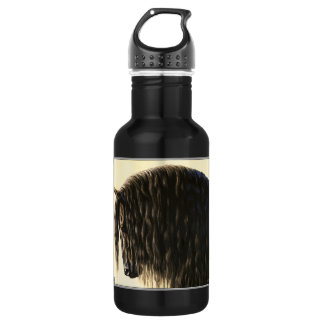 Black Friesian Draft Horse Stainless Steel Water Bottle