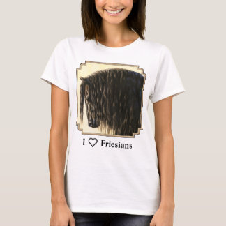 Black Friesian Draft Horse T-Shirt