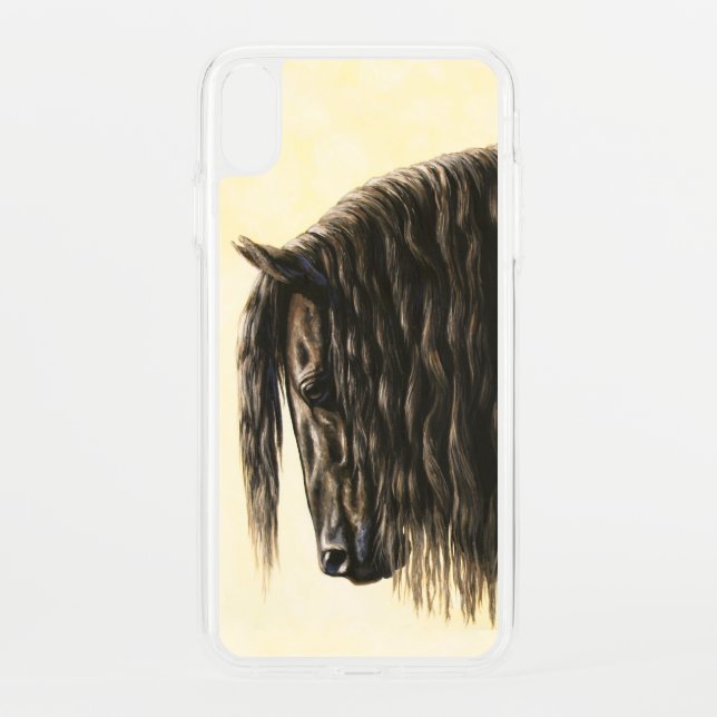 Black Friesian Draft Horse Uncommon iPhone Case (Back)