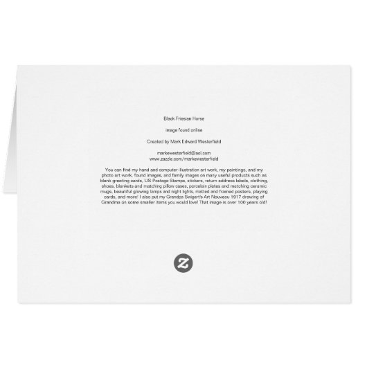 Black Friesian Horse (Back Horizontal)