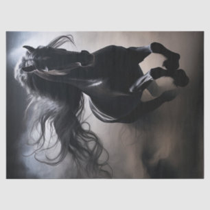 Black Friesian Horse Decoupage Tissue Paper