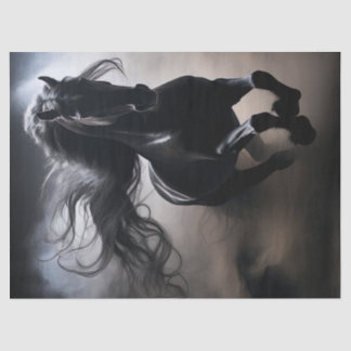 Black Friesian Horse Decoupage Tissue Paper