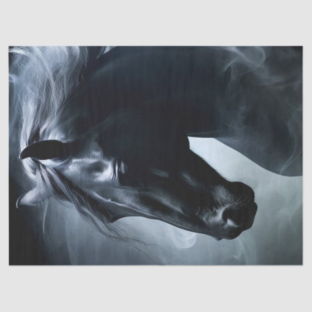 Black Friesian Horse Decoupage Tissue Paper (Front)