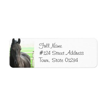Black Friesian Horse Return Address Label by HorseStall at Zazzle