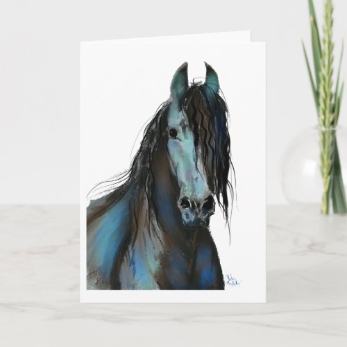 BLaCK FRieSiaN HoRSe  THe ONe  T_SHiRT Holiday Card