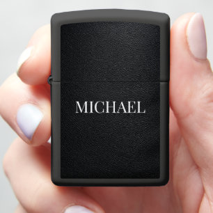 Black Full‑Grain Leather Lighter of the Gift 