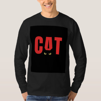 Black  Full Seleeve T shirt with Cat Design 