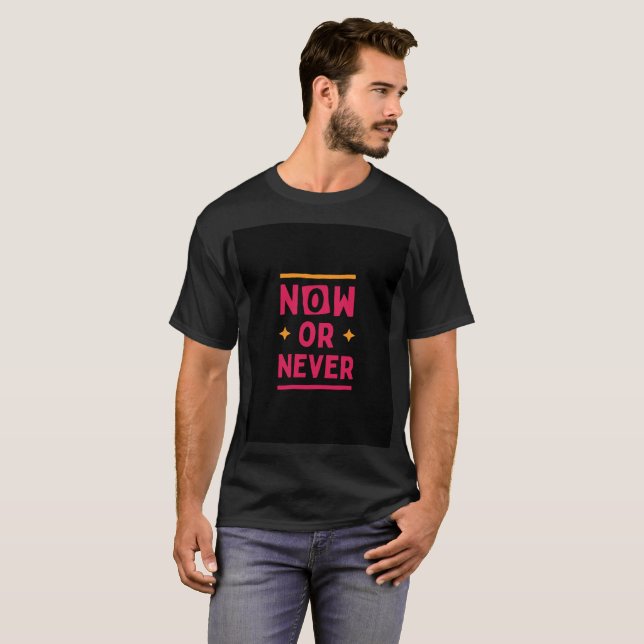 Black Full Sleeve T-shirt with Design (Front Full)