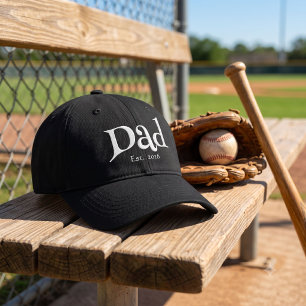 Black Fun Bold Simple Dad Established New Dad Hat