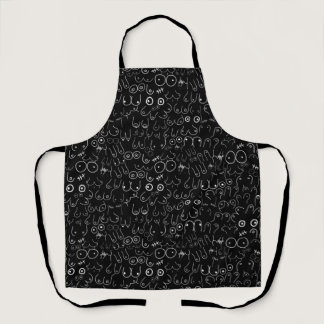 black fun breast apron