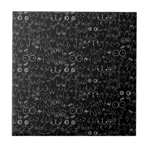 black fun minimalist ceramic tile