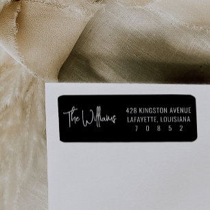 Black Fun Modern Return Address Labels