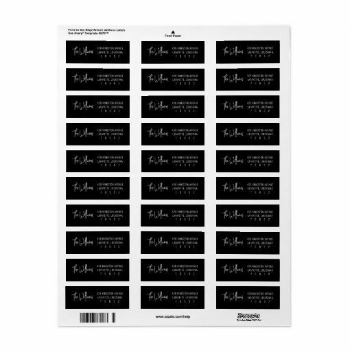 Black Fun Modern Return Address Labels | Zazzle